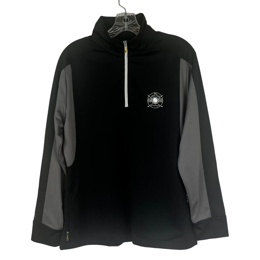 Antigua Performance Golf Club Pullover Shirt 1/4 Zip Black Size Large